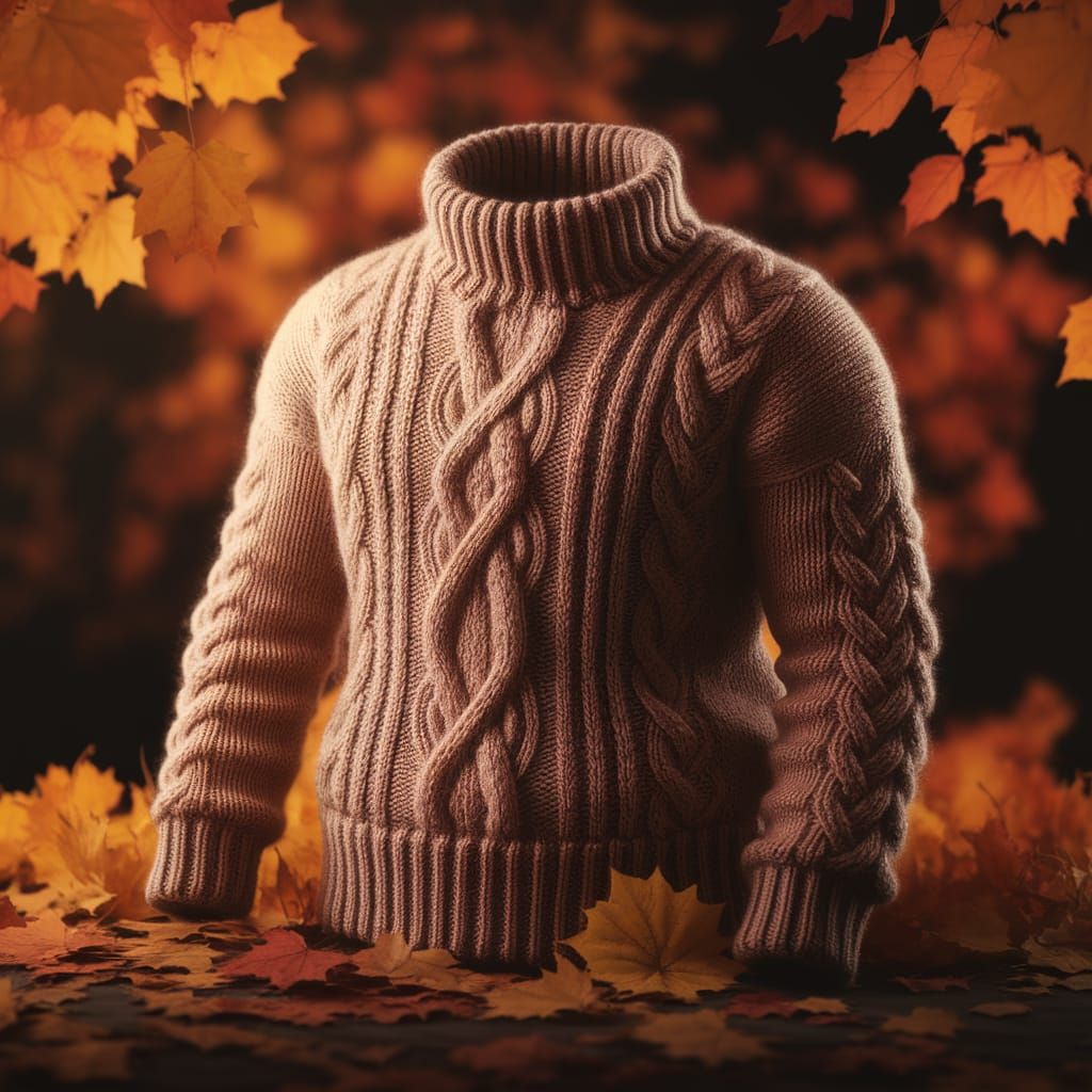 Cozy Hand-Knitted Jumper in Autumn Hues