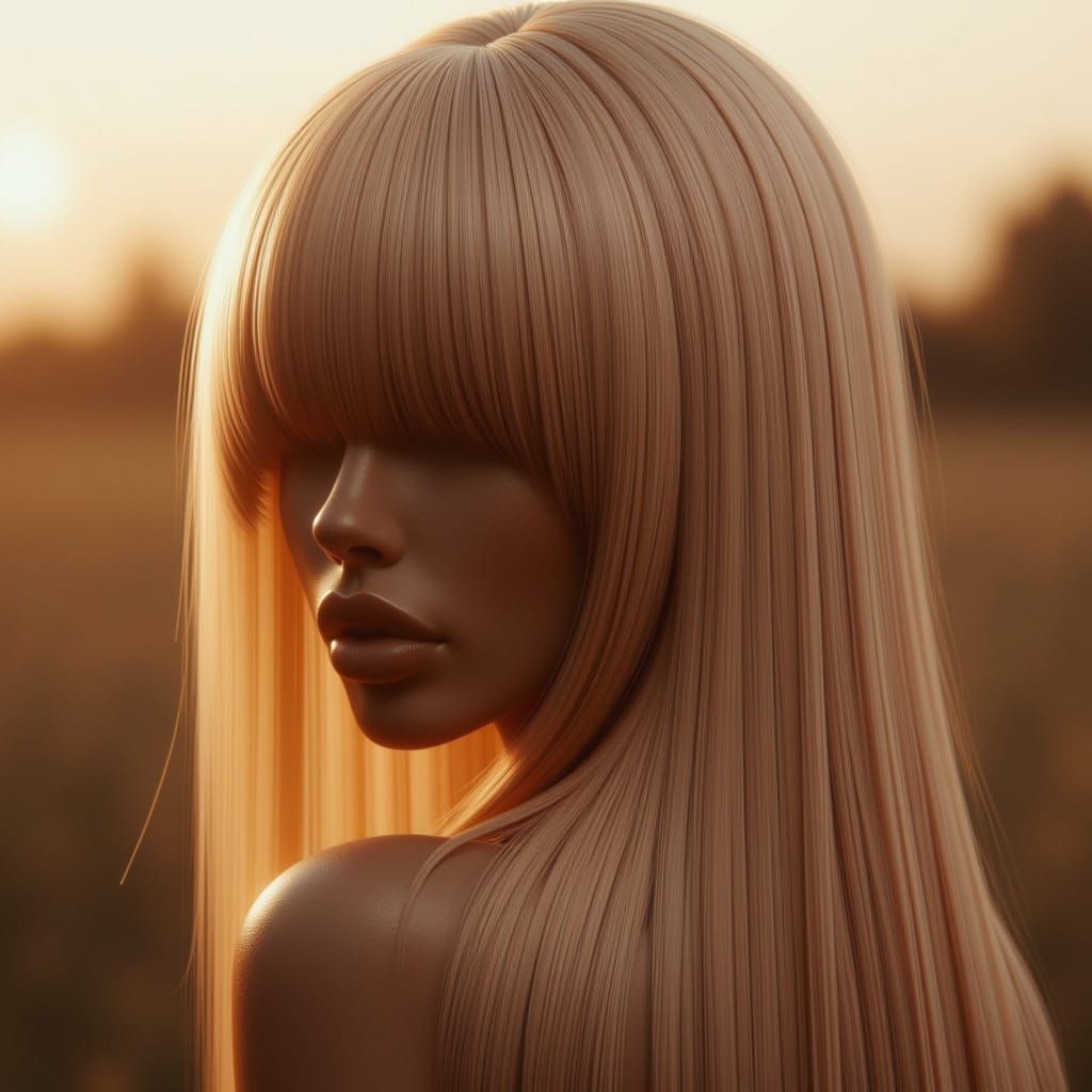 Strawberry Blonde Woman in Golden Hour Light