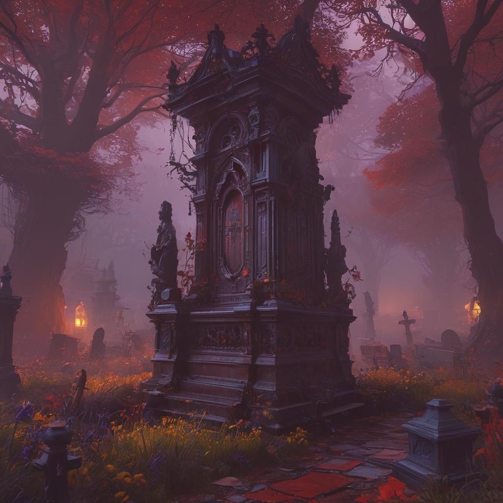 Galactic Graveyard: Ghostly Shadows in Dark Fantasy Art