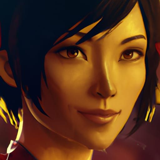 Ada Wong Portrait in Hyperdetailed Style