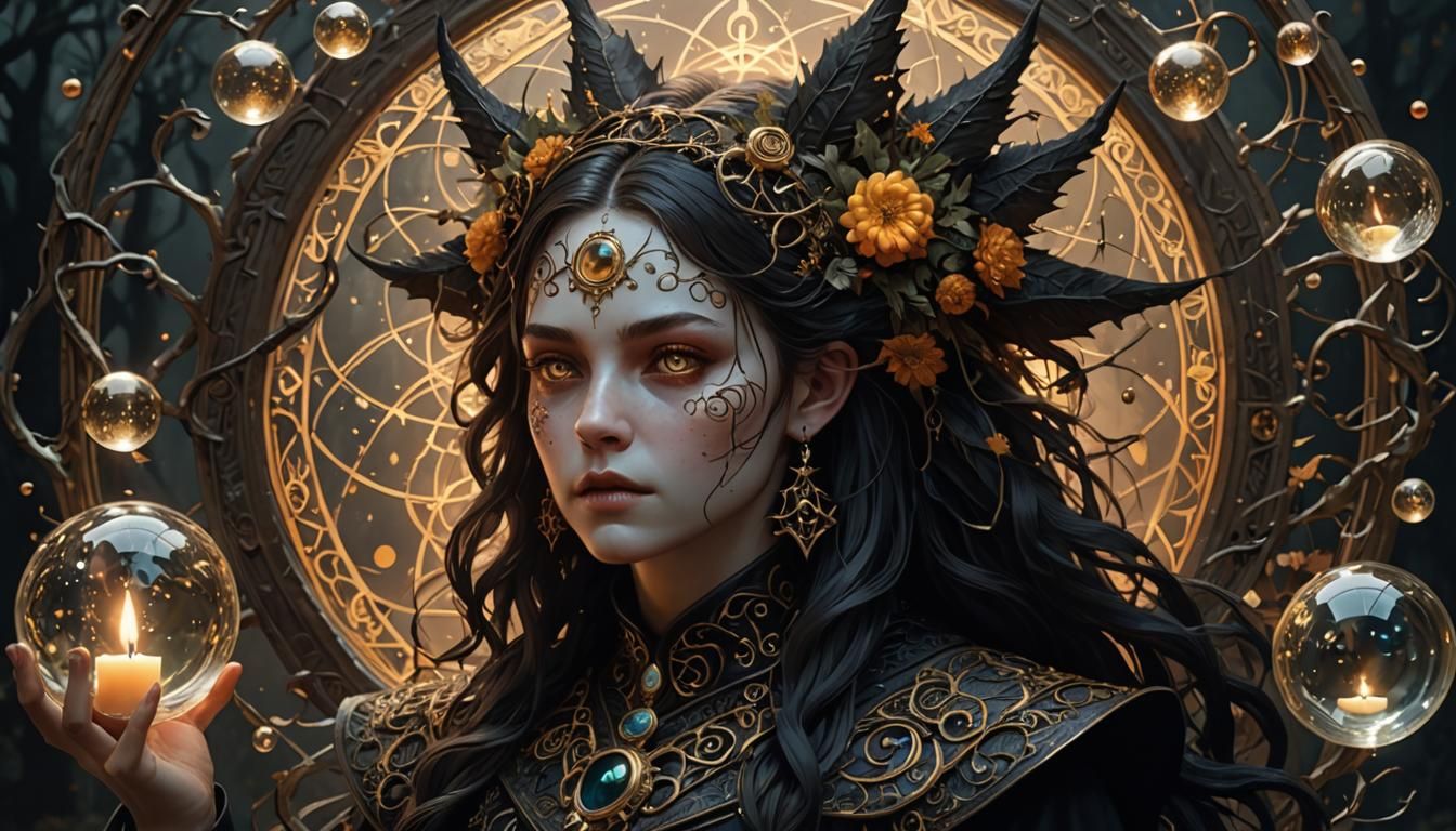 Wiccan Harvest Goddess in Hyper-Realistic Style