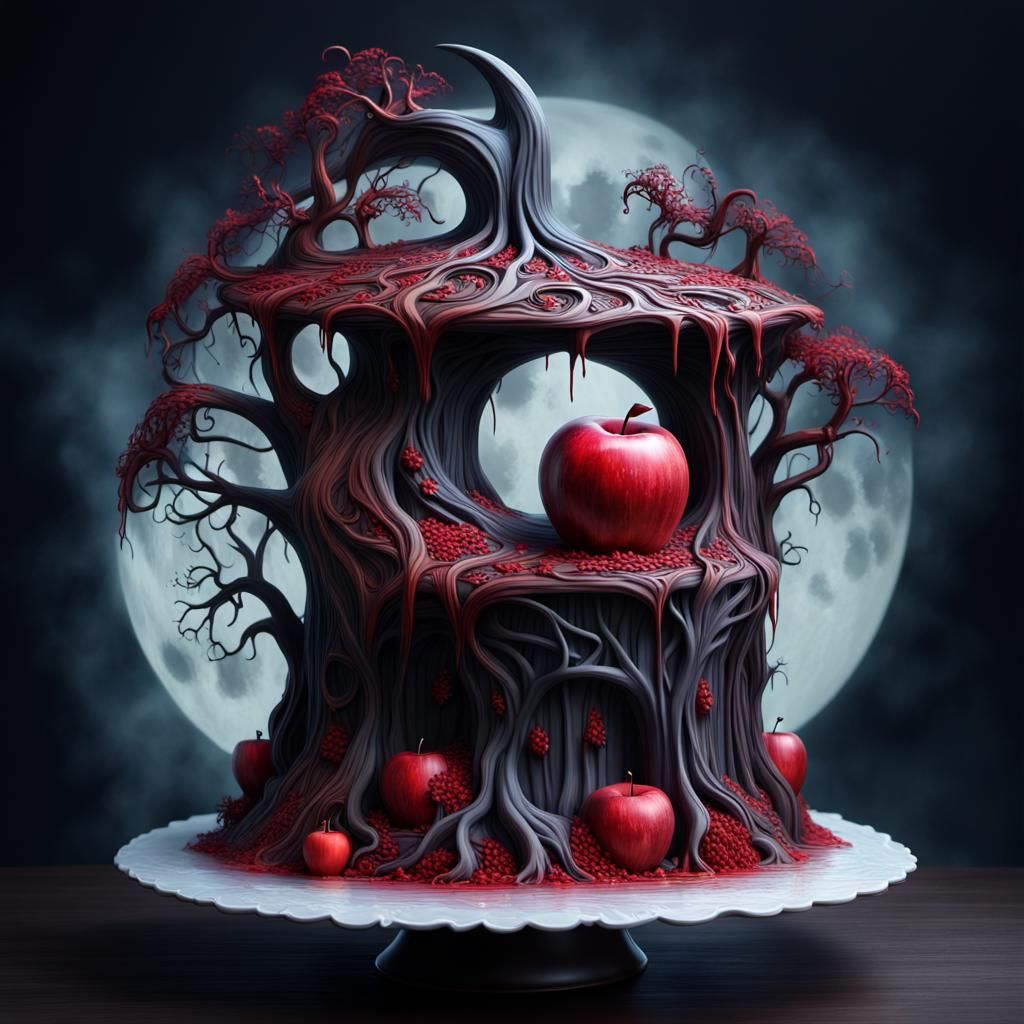 Snow White Cake Sculpture in Tim Burton Style