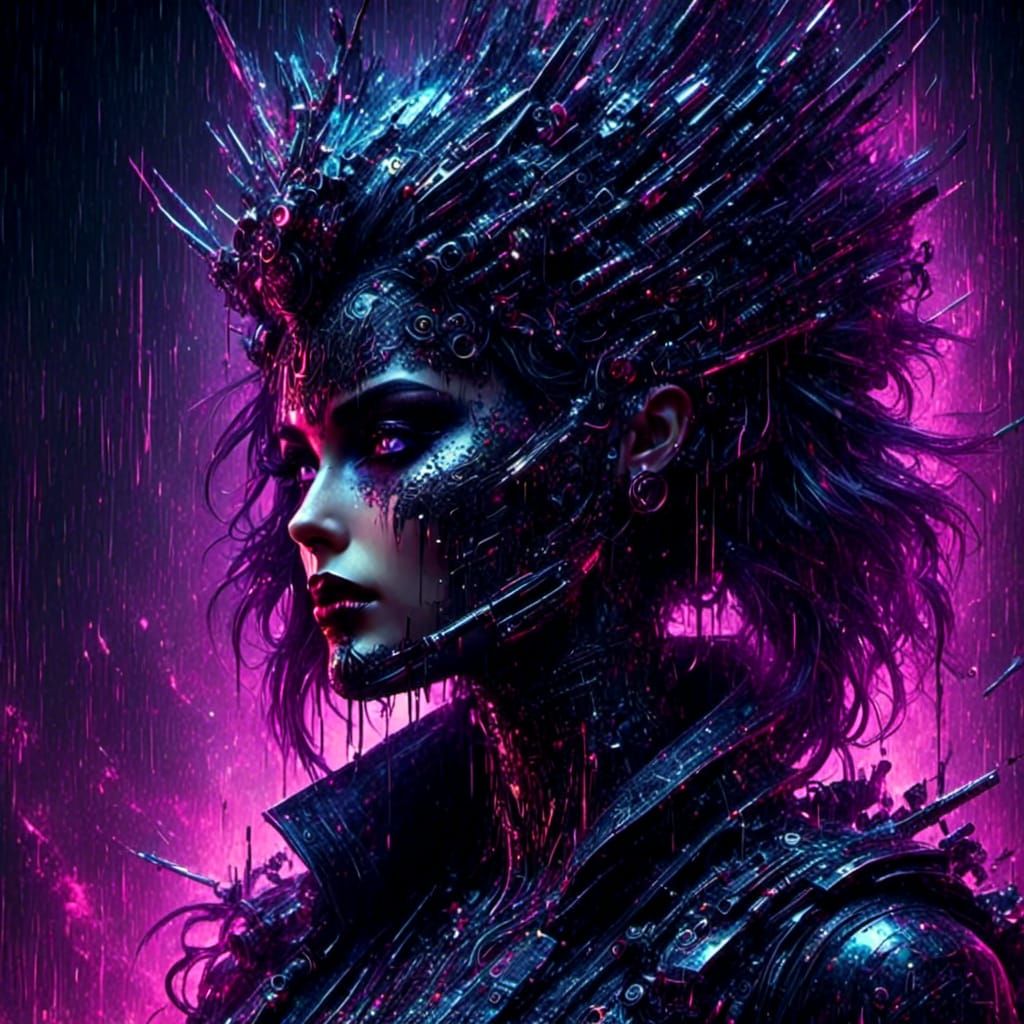 Abstract Glitch Art with Luminescent Effects