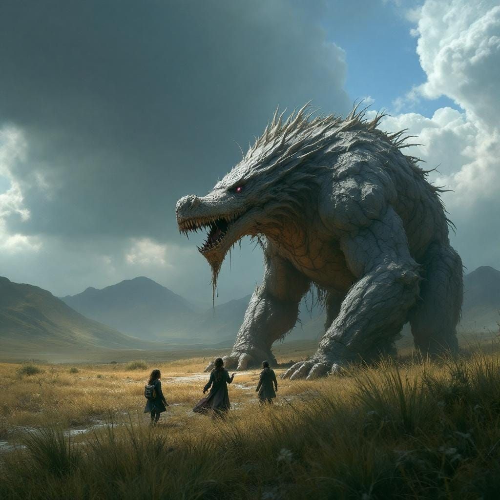 Abstract Dreamscape with Textured Forms