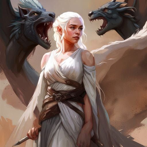 Daenerys Targaryen Inspired Dark Fantasy Portrait