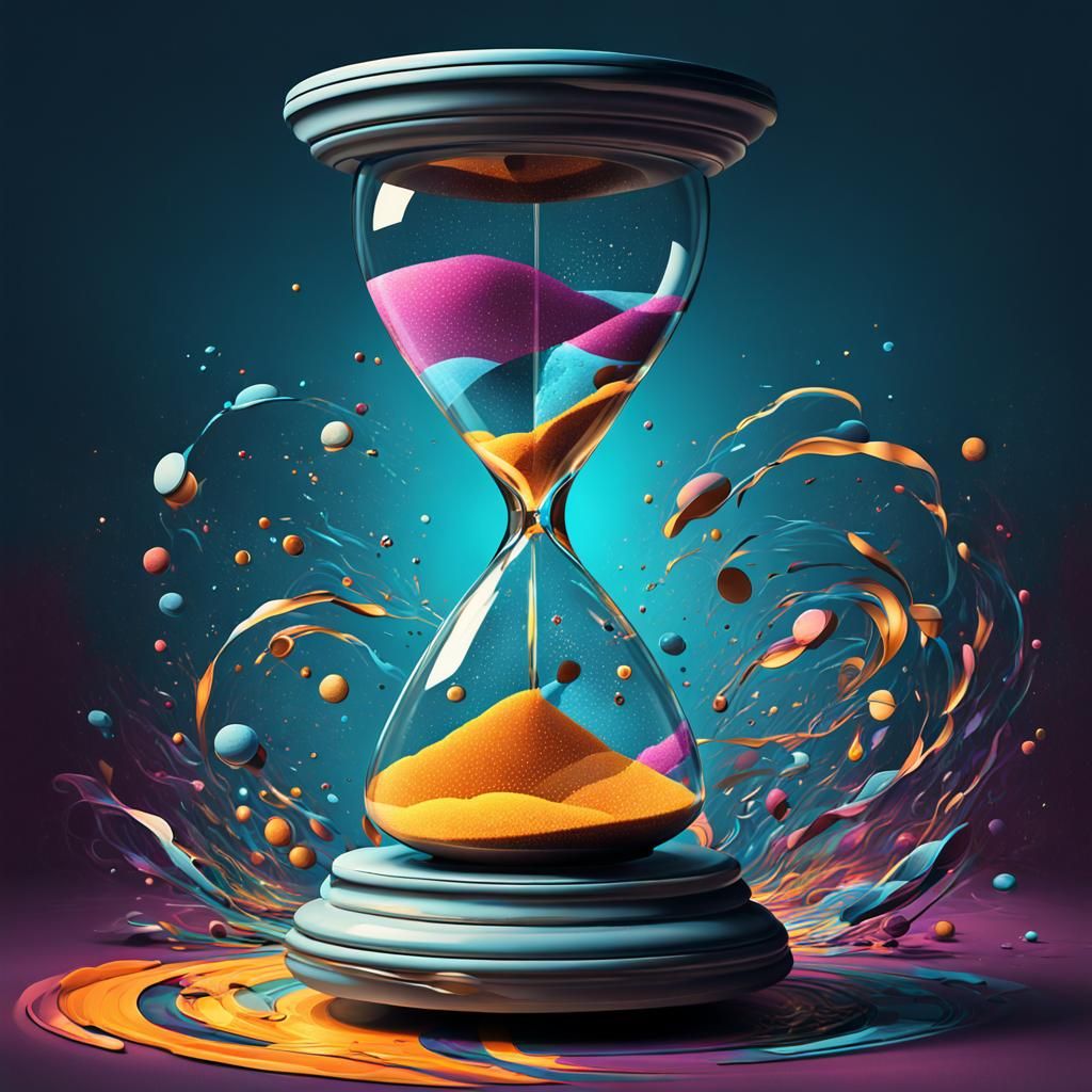 Abstract Hourglass Illustrations Exploring Time