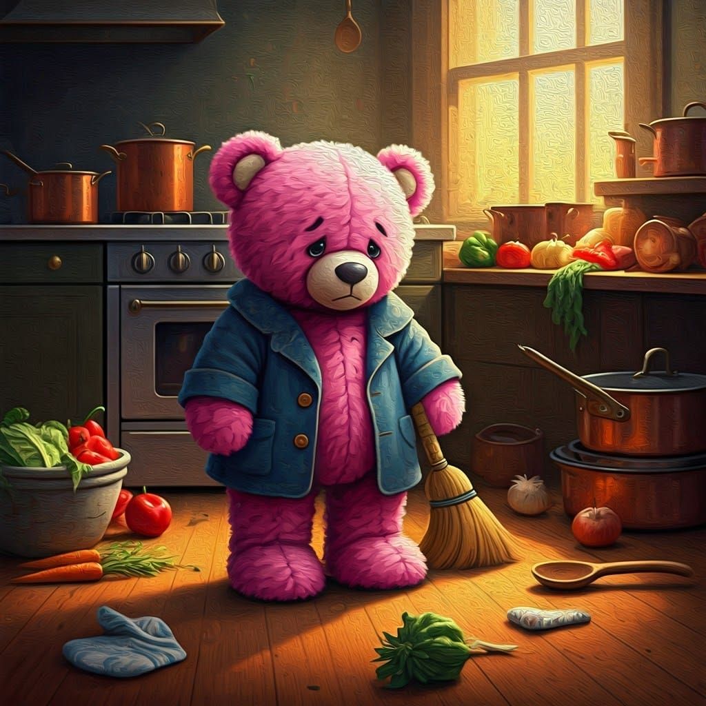 Teddy Bear's Kitchen Nightmare: Impressionist Style