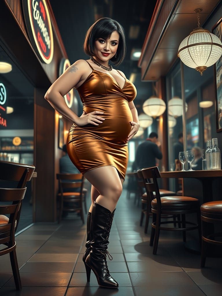 Sensual Woman Portrait in Oil Paint Style