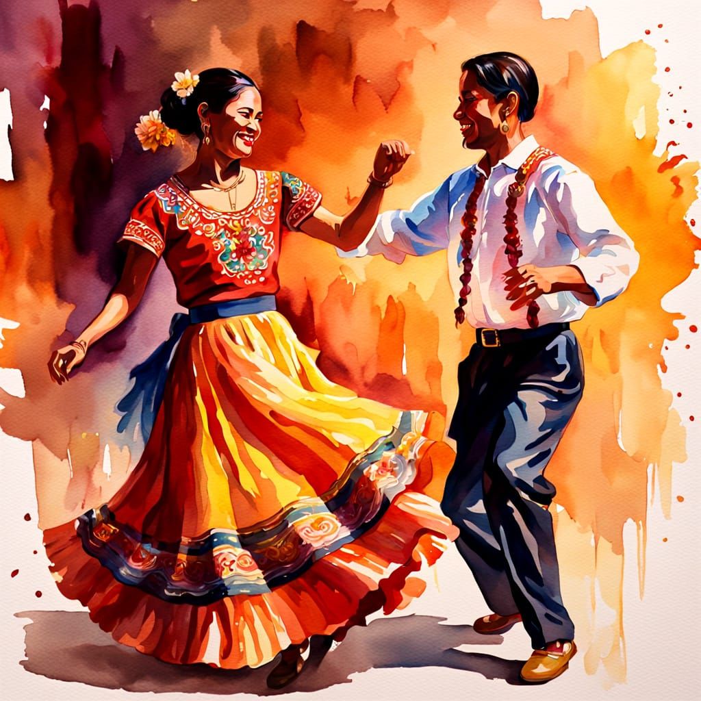 Vibrant Dance of Tradition in Oil
