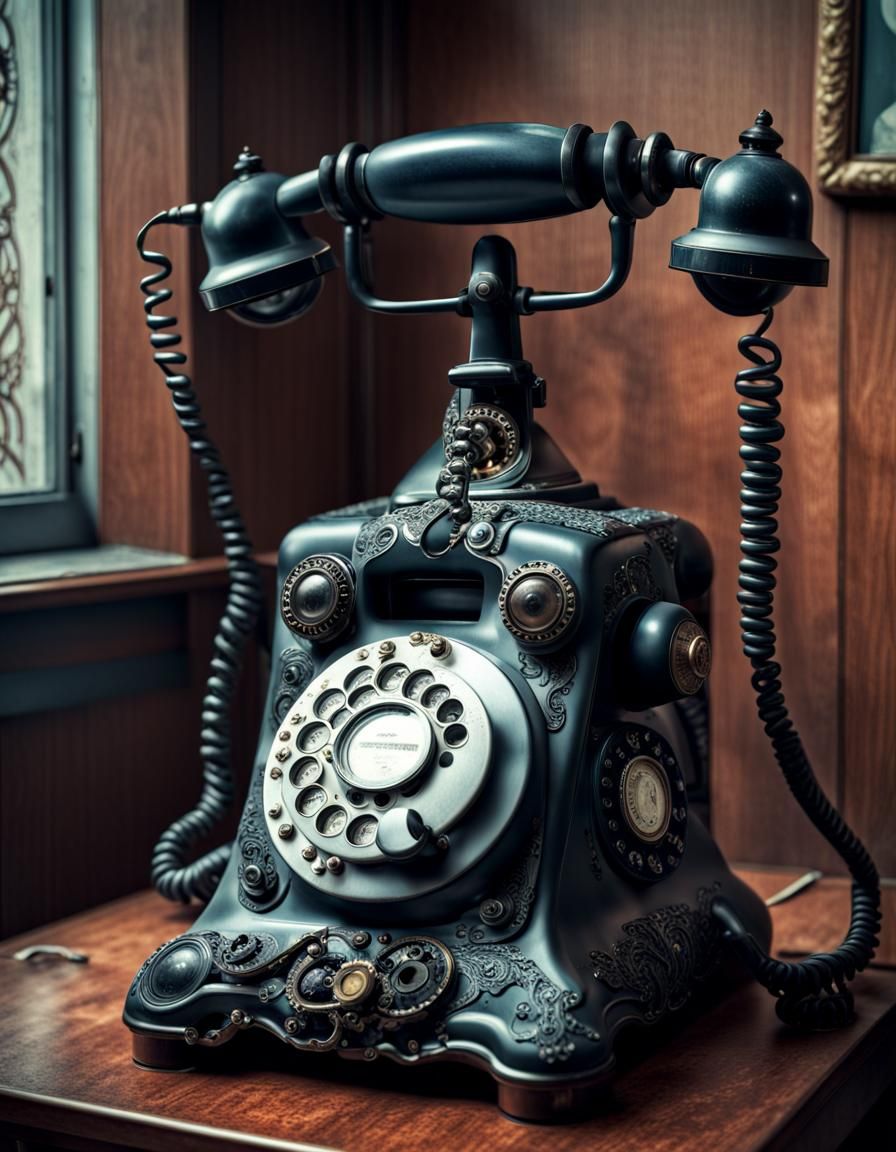 Scary 1950s Russian Telephone in Hyperrealistic Style