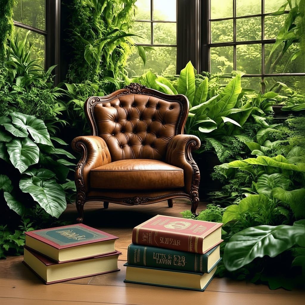 Robot Reader in Overgrown Greenhouse