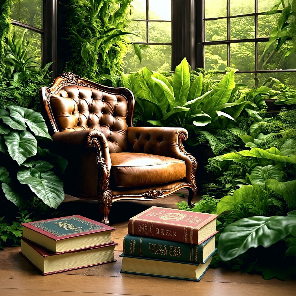 Robot Reader in Overgrown Greenhouse