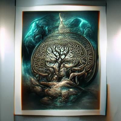 Bronze Etching of Norse Mythology's Yggdrasil
