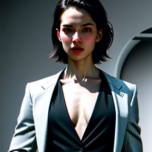 Photorealistic Portrait in Sepia Tone with Red Eyes