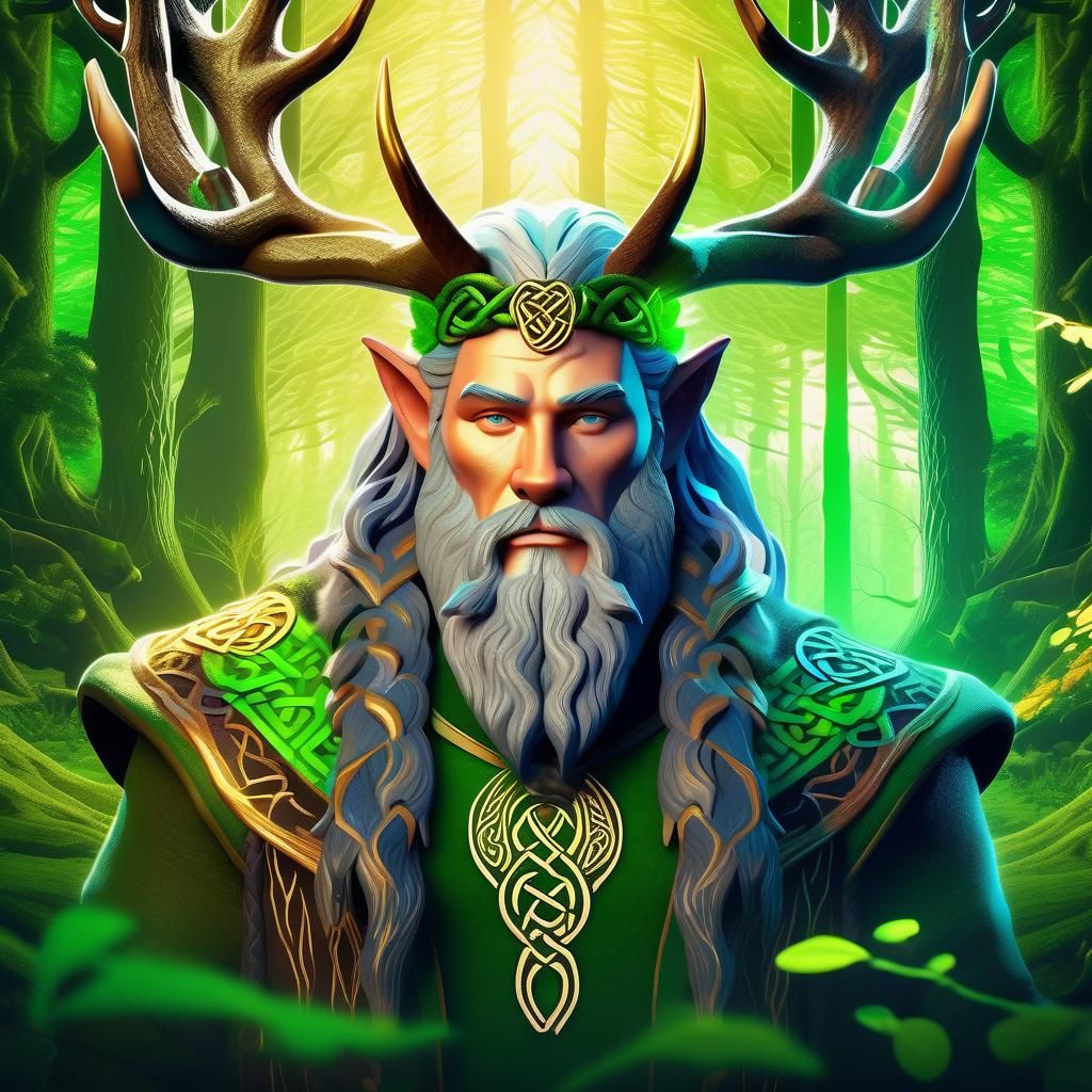 Majestic Celtic God of the Forest and Beasts