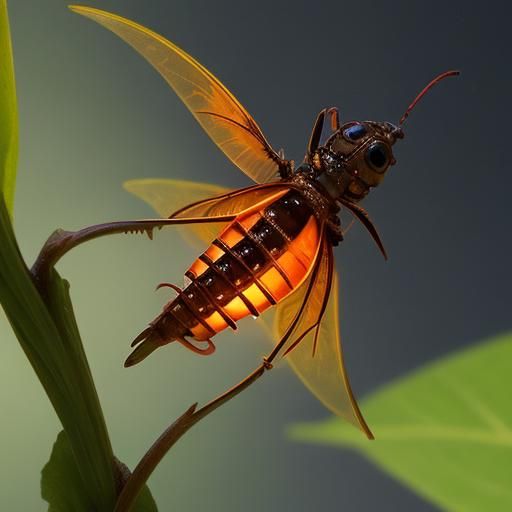 Glowing Firefly in the Night