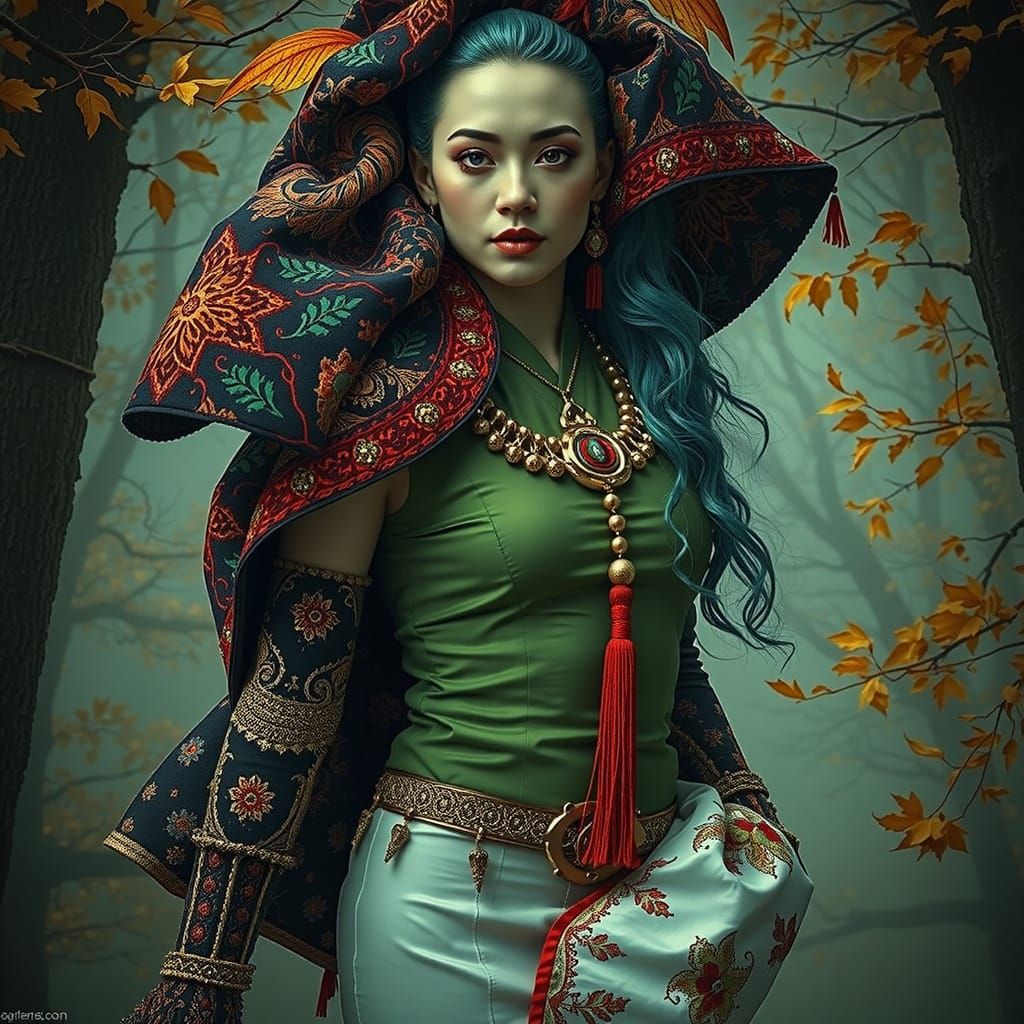 Mystical Forest Landscape with Seraphinianus Influence