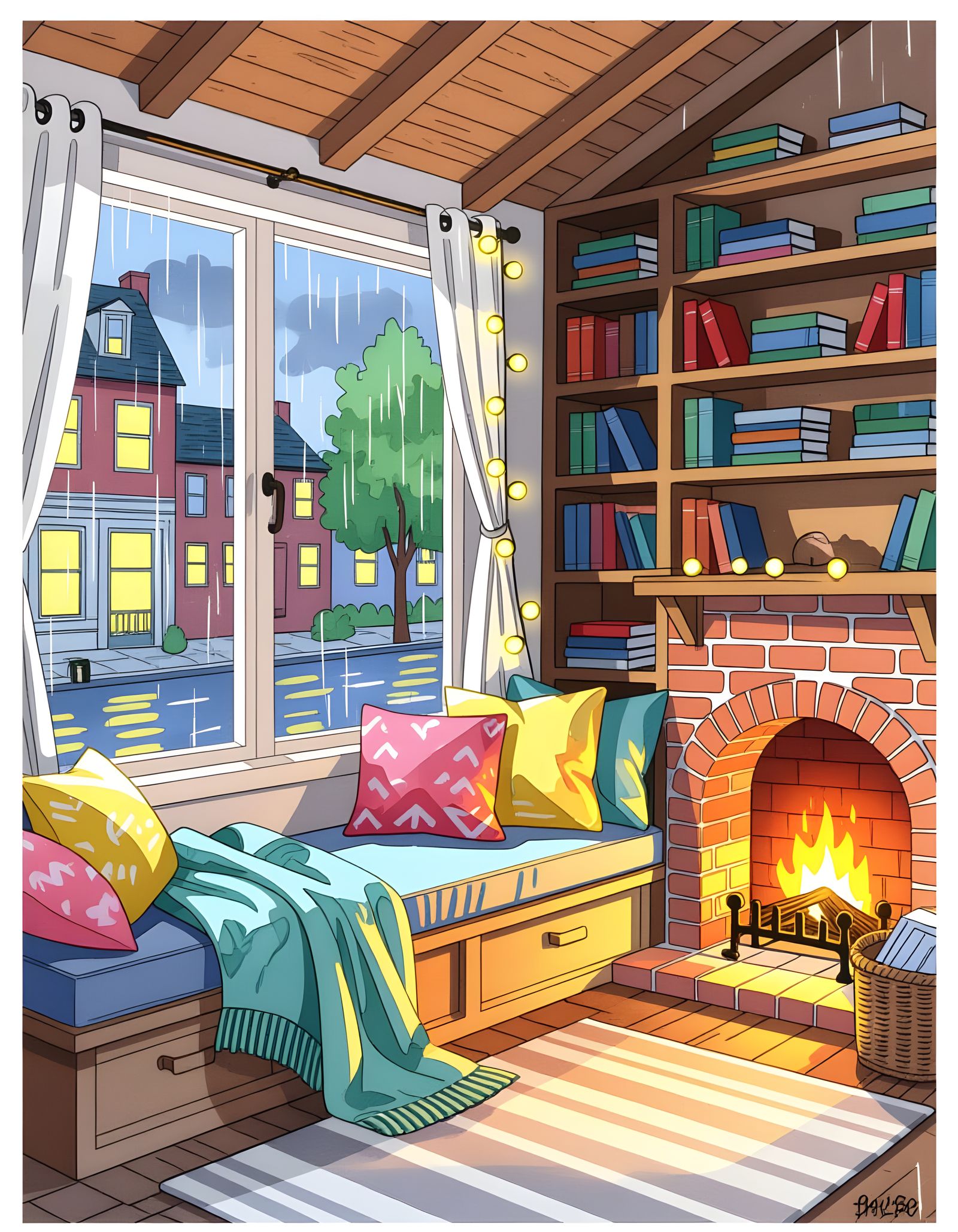 Cozy Reading Nooks: Watercolor Painting