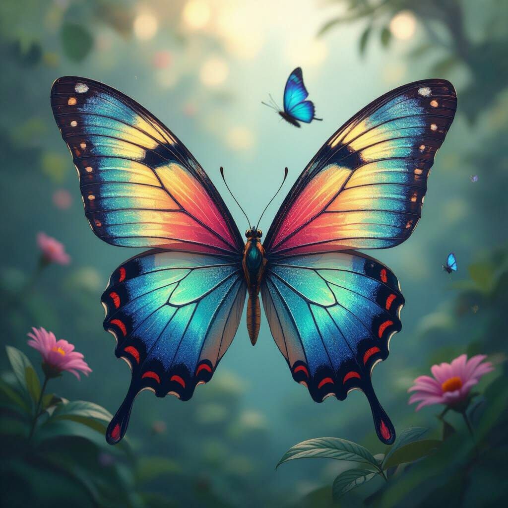 Dreamlike Butterflies in Futuristic Style