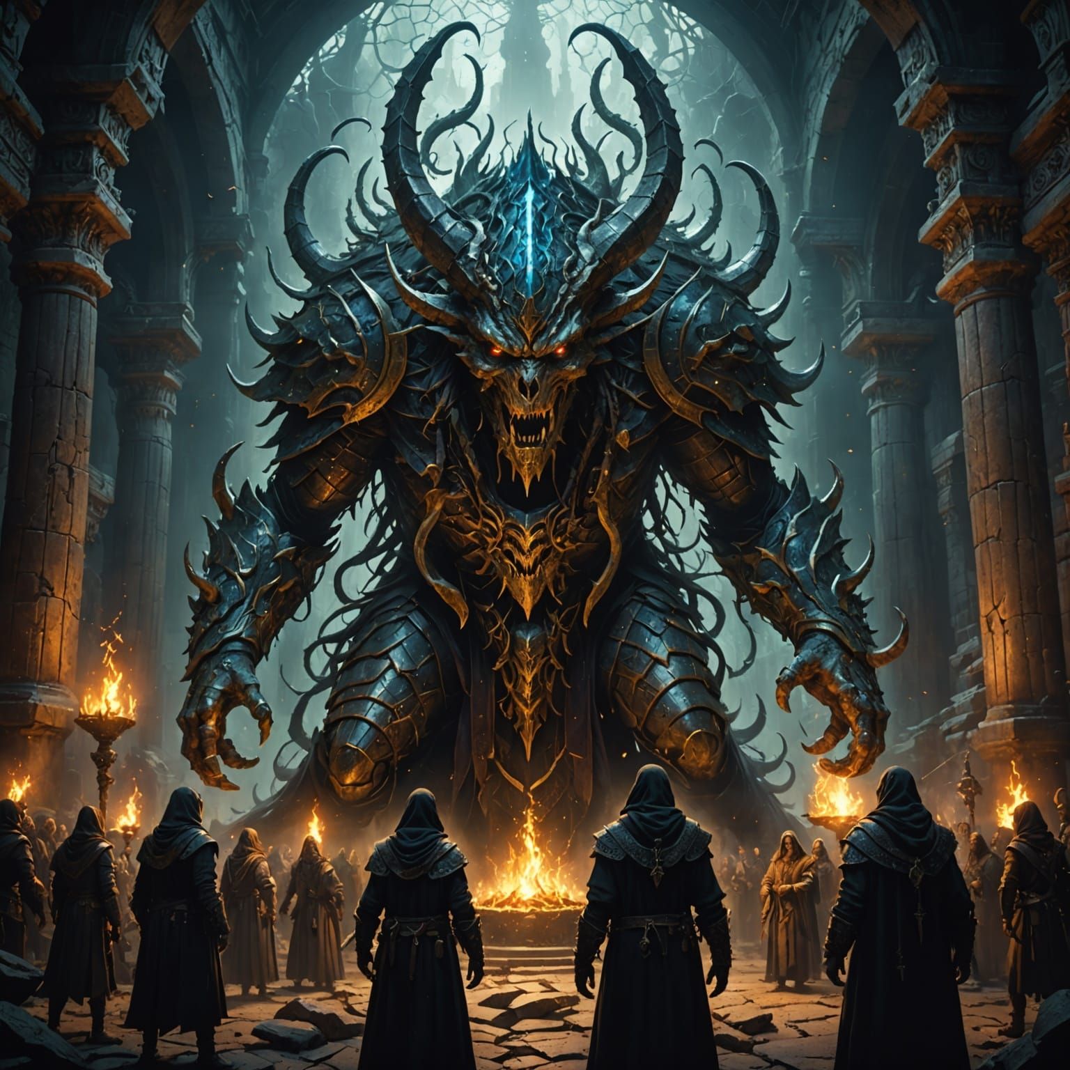 Otherworldly Entities in Dark Fantasy Style