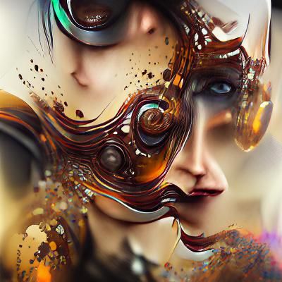 Steampunk Woman Abstract Portrait in High Definition
