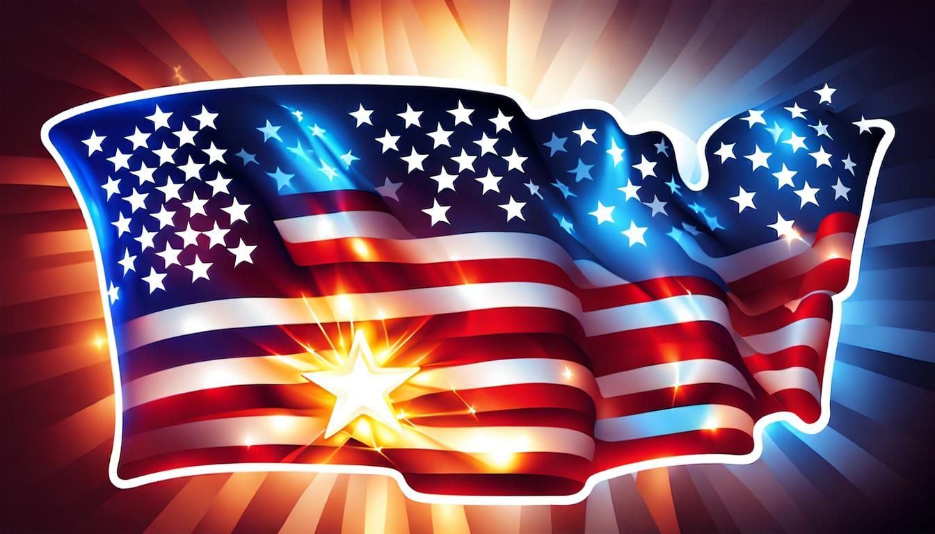 Striking USA Logo with Bright, Shiny Glow