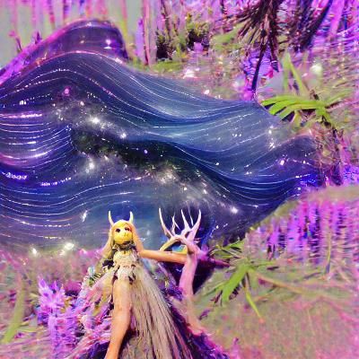 Celestial Goddess in Overgrown Galaxy