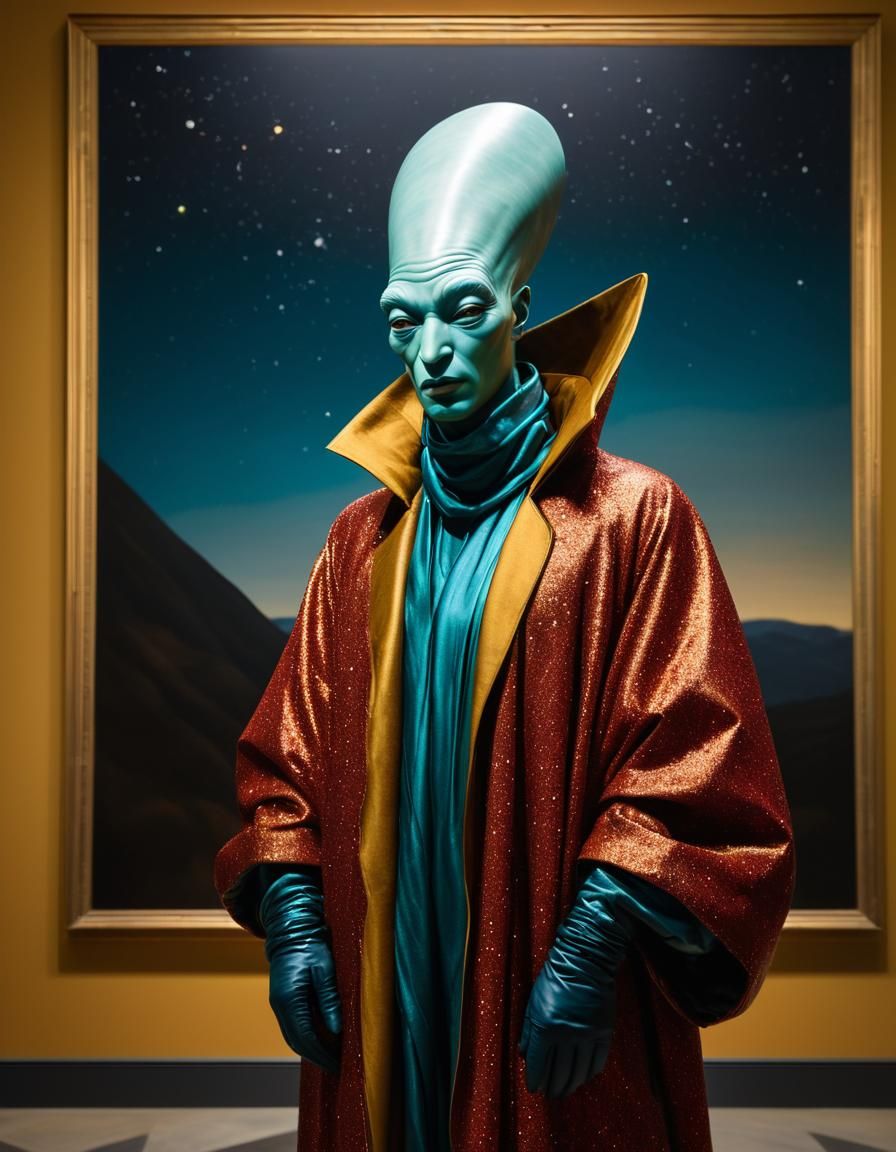 Aliens in Art Museum: Photorealistic Magical Realism