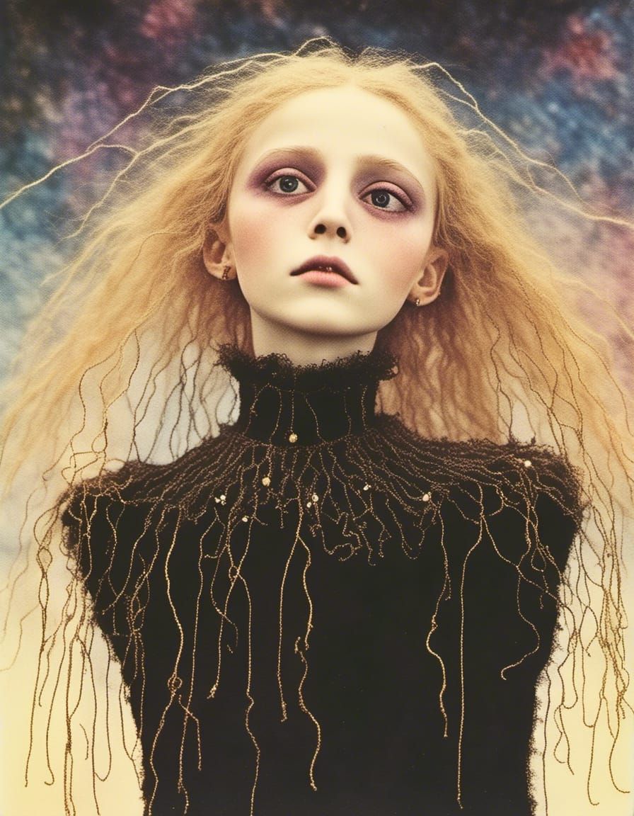 Female Elvis on Stage: Hyperrealistic Glossy Portrait