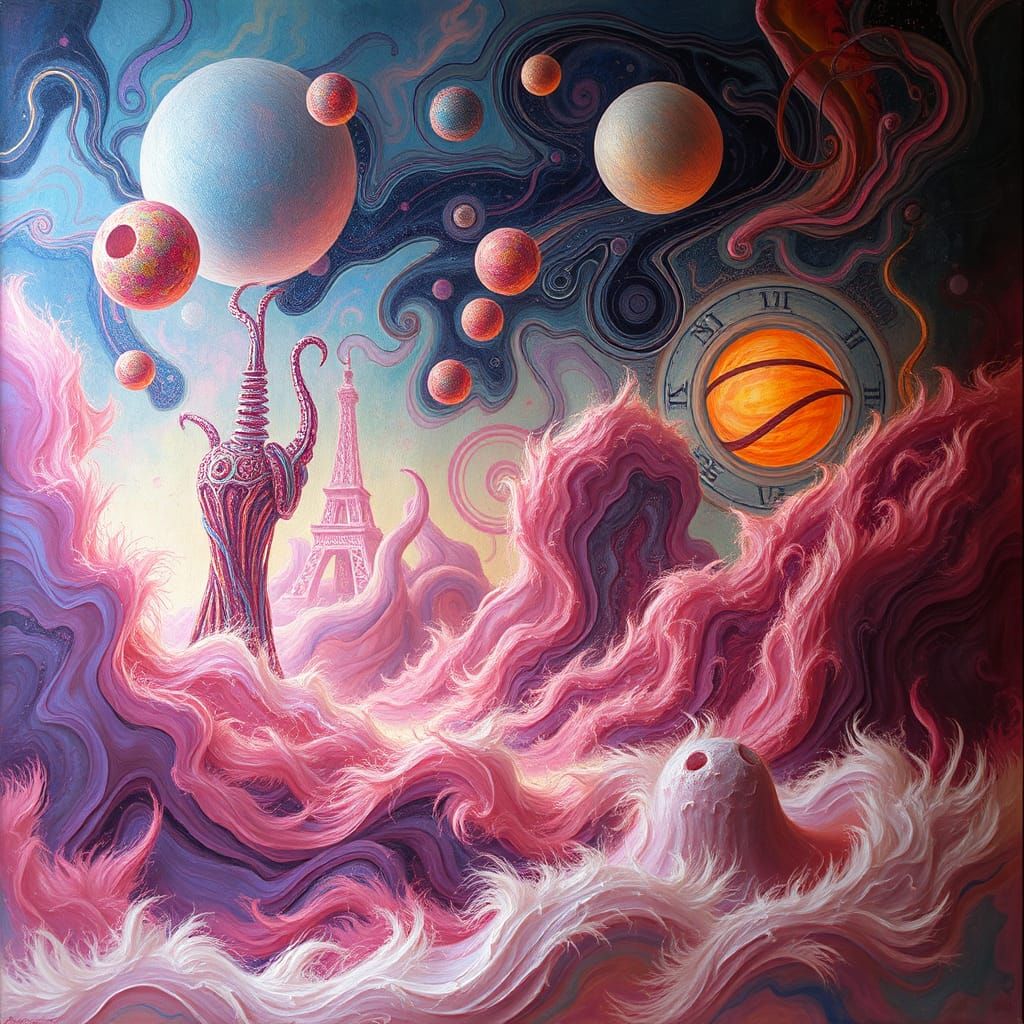 Ethereal Dreamscape of Abstract Forms in Digital Art