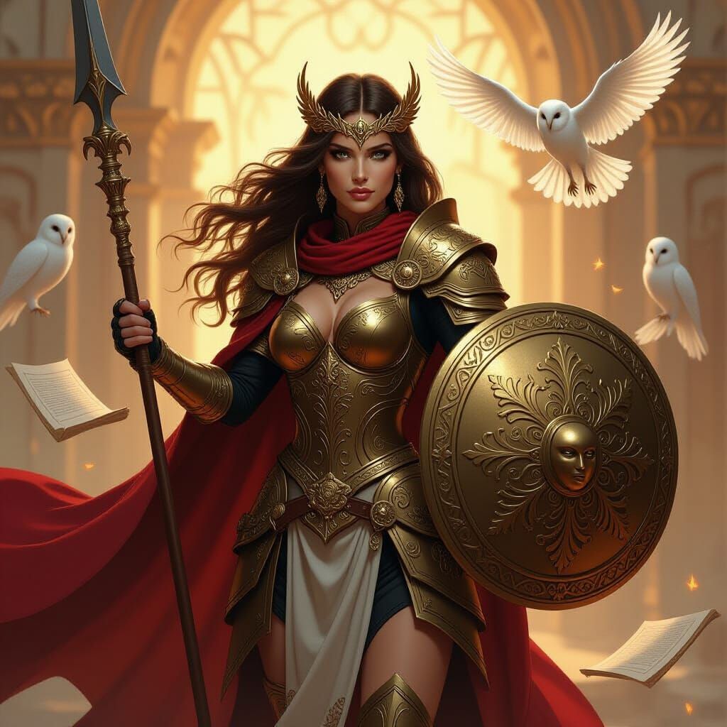 Aasimar Tactician in Bronze Armor, Fantasy Realism