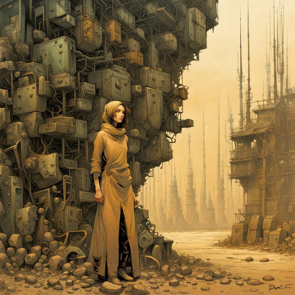 Stylized Portrait of a Girl in Mixed Art Styles