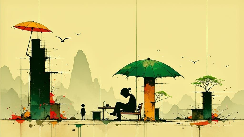 Constructivist Art in Vibrant Colors and Geometric Forms