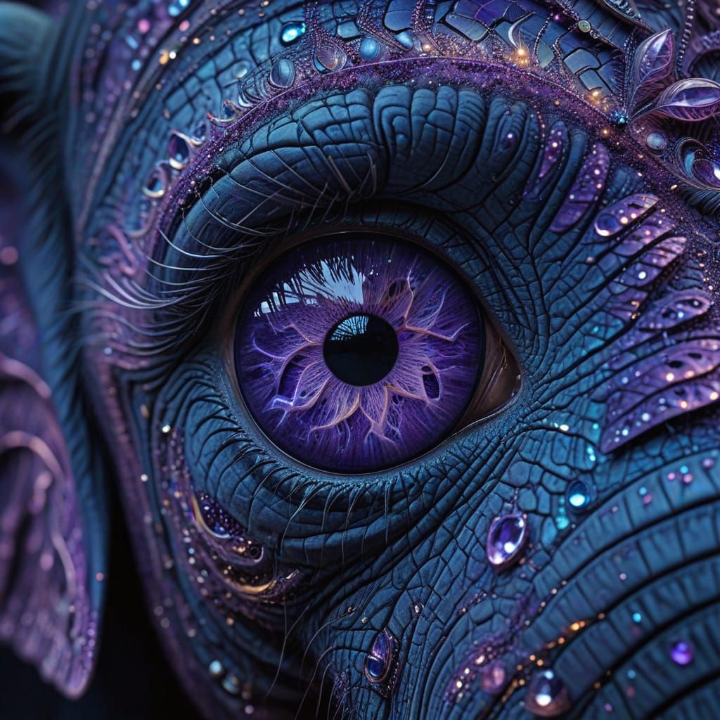 Whimsical Fantasy Fractal Elephant Eye