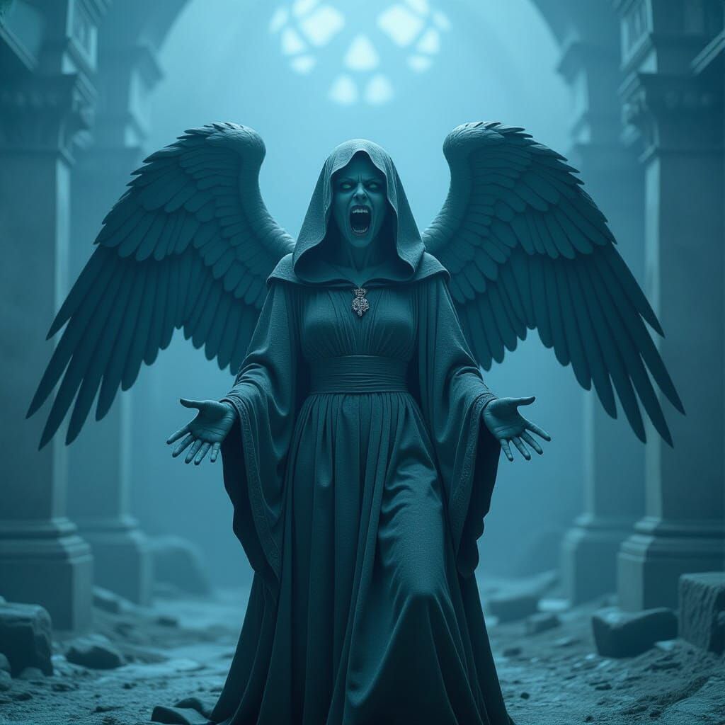 Weeping Angel Frozen in Time: Cinematic Still
