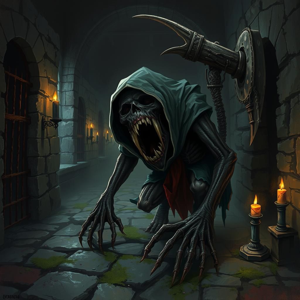 Eerie Reaper Crawling Through Abandoned Prison