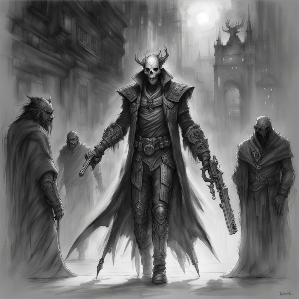 Dark King Death Ghost: a Dark Fantasy Sketch