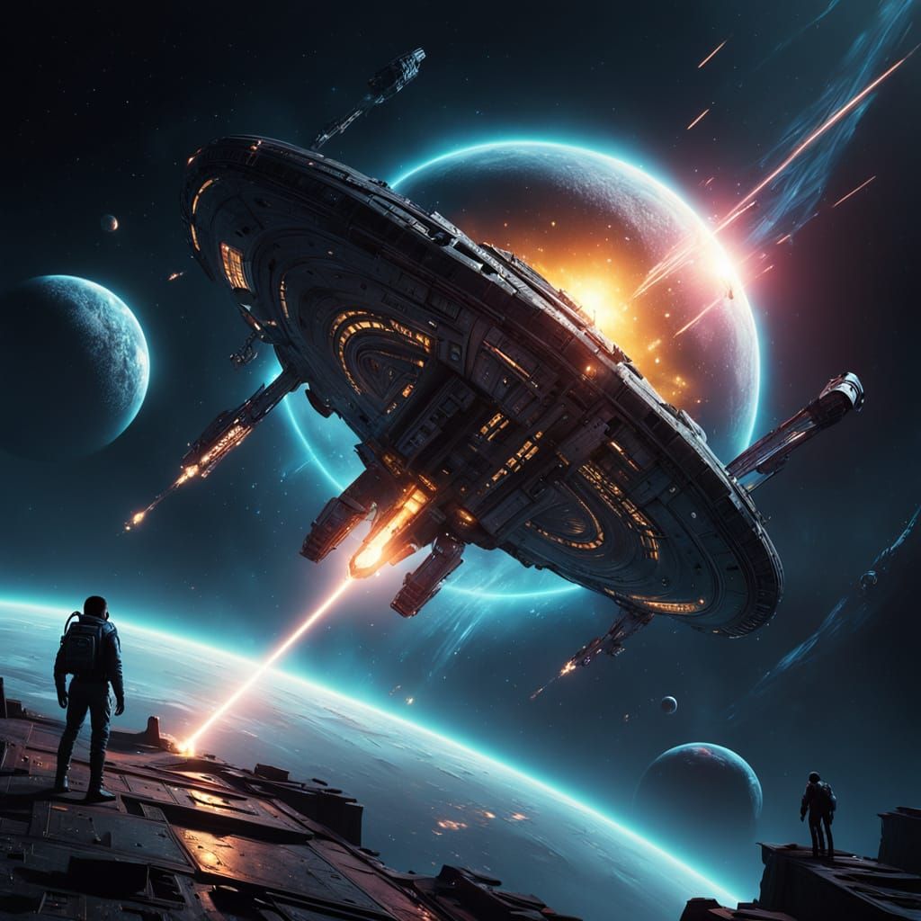 Massive Derelict Starship in Deep Space