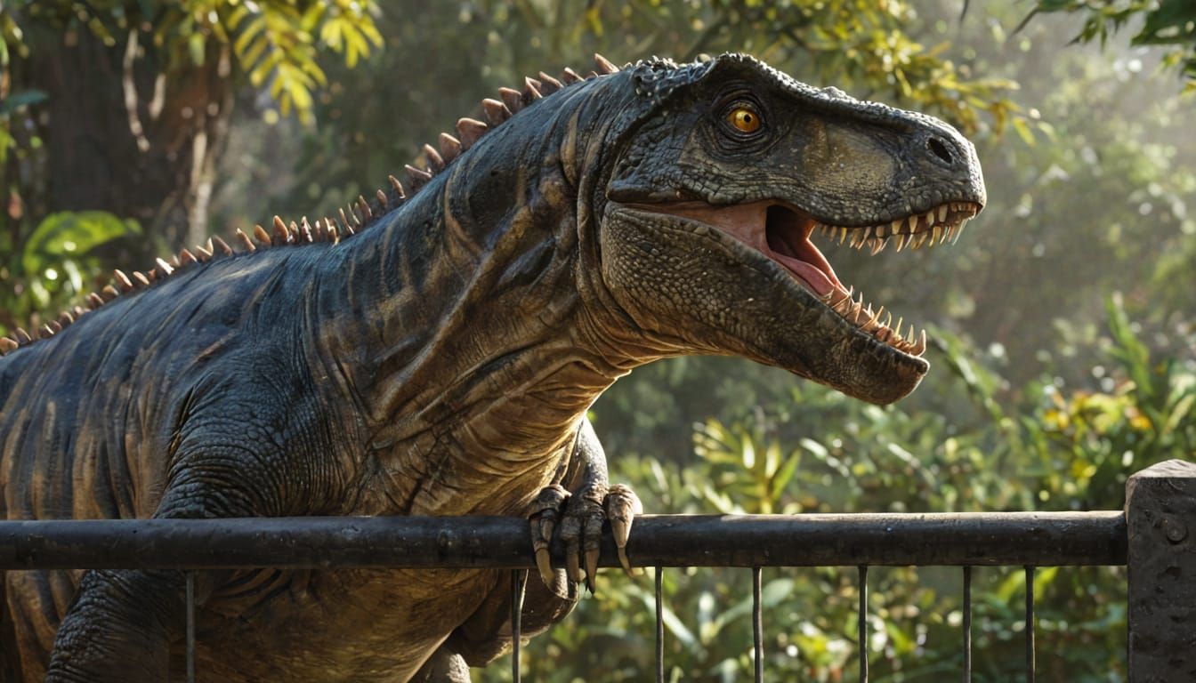 Ultimasaurus, a Majestic Hybrid Dinosaur, Observes with Curi...