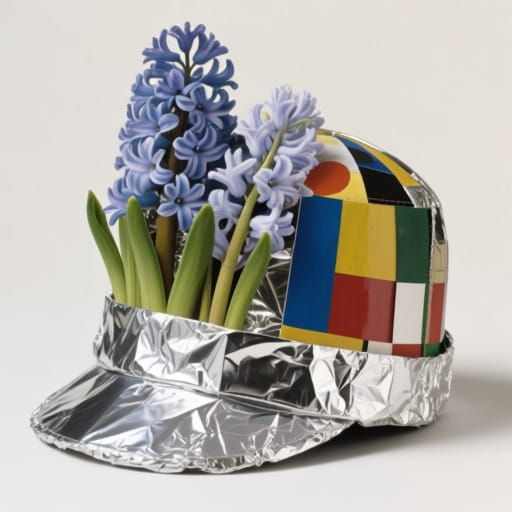 Unusual Hat Design: Hyacinths and Foil