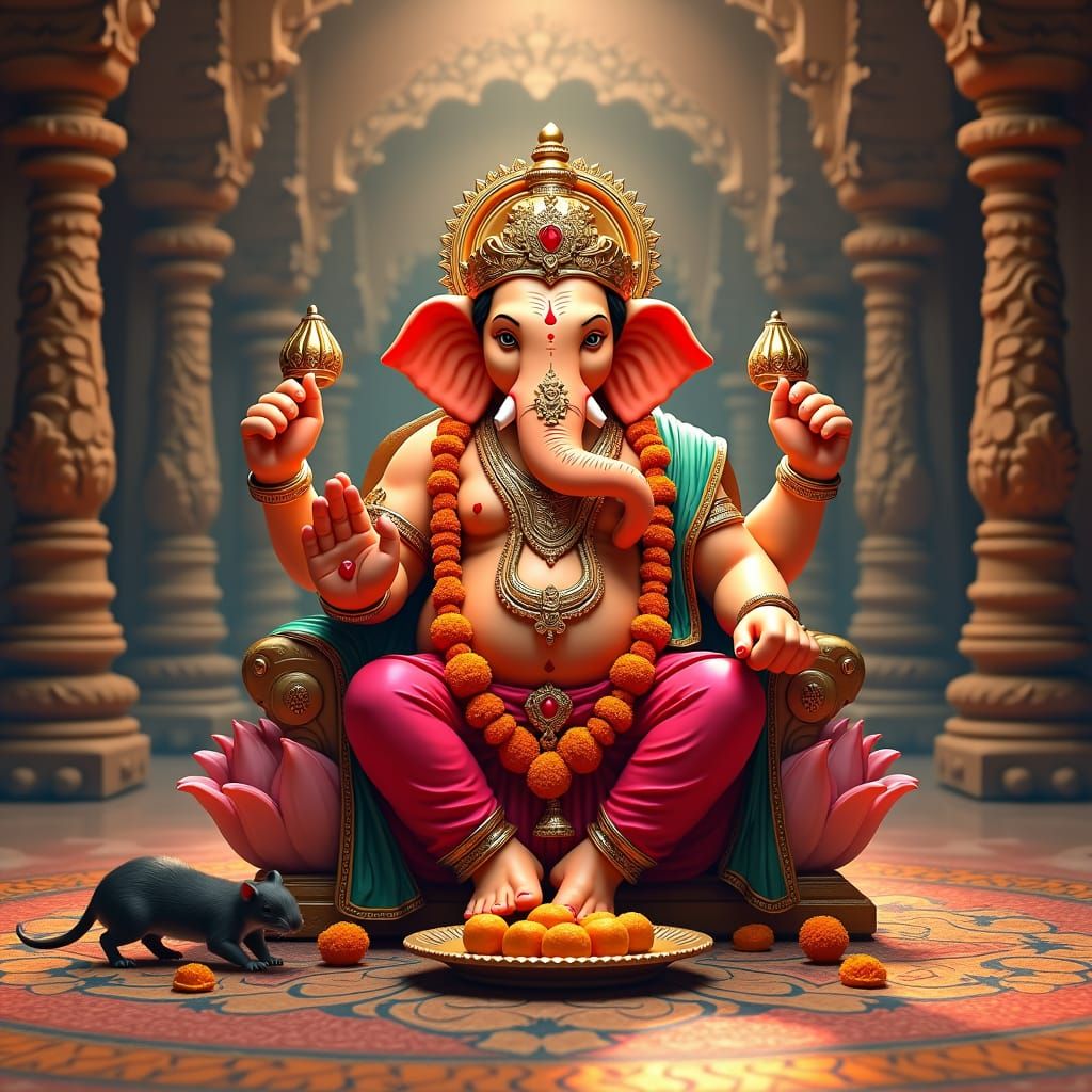 Lord Ganesh Digital Painting for Vinayaka Chaturthi