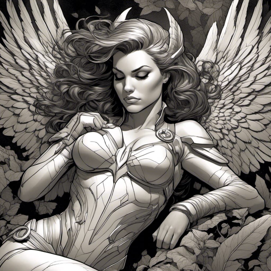 Hawkgirl Sleeps: Comic Book Illustration