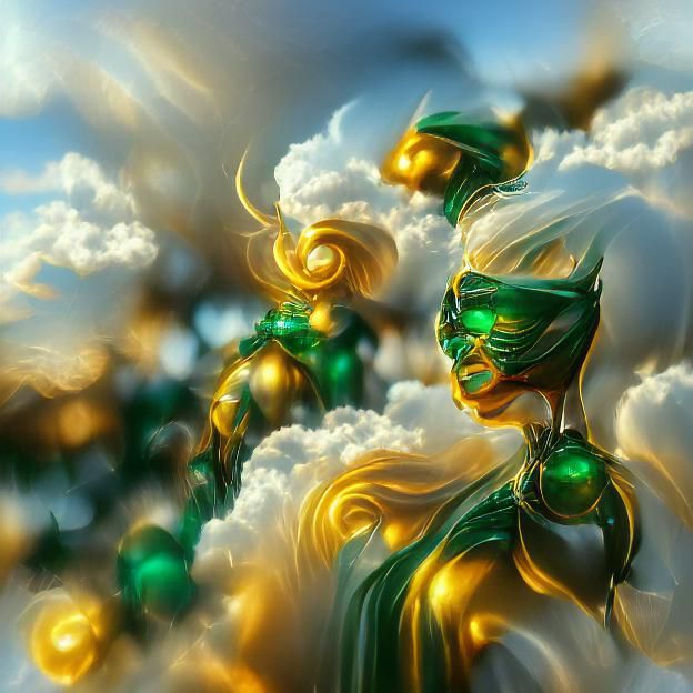 Emerald and Gold Armor in Divine Sunshine