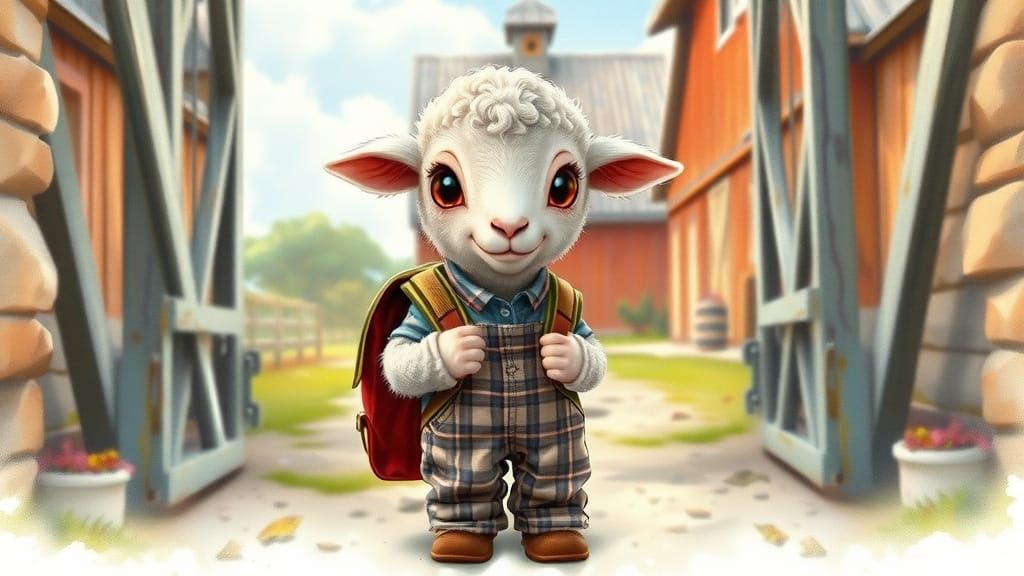 Worried Lamb's First Day: Watercolor Farm School