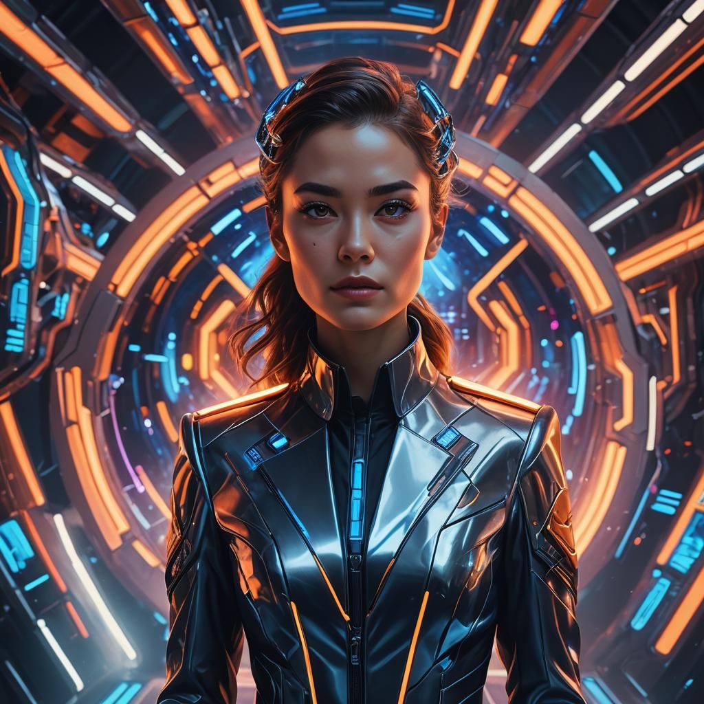 Futuristic Woman in Cyberpunk Style, 8K