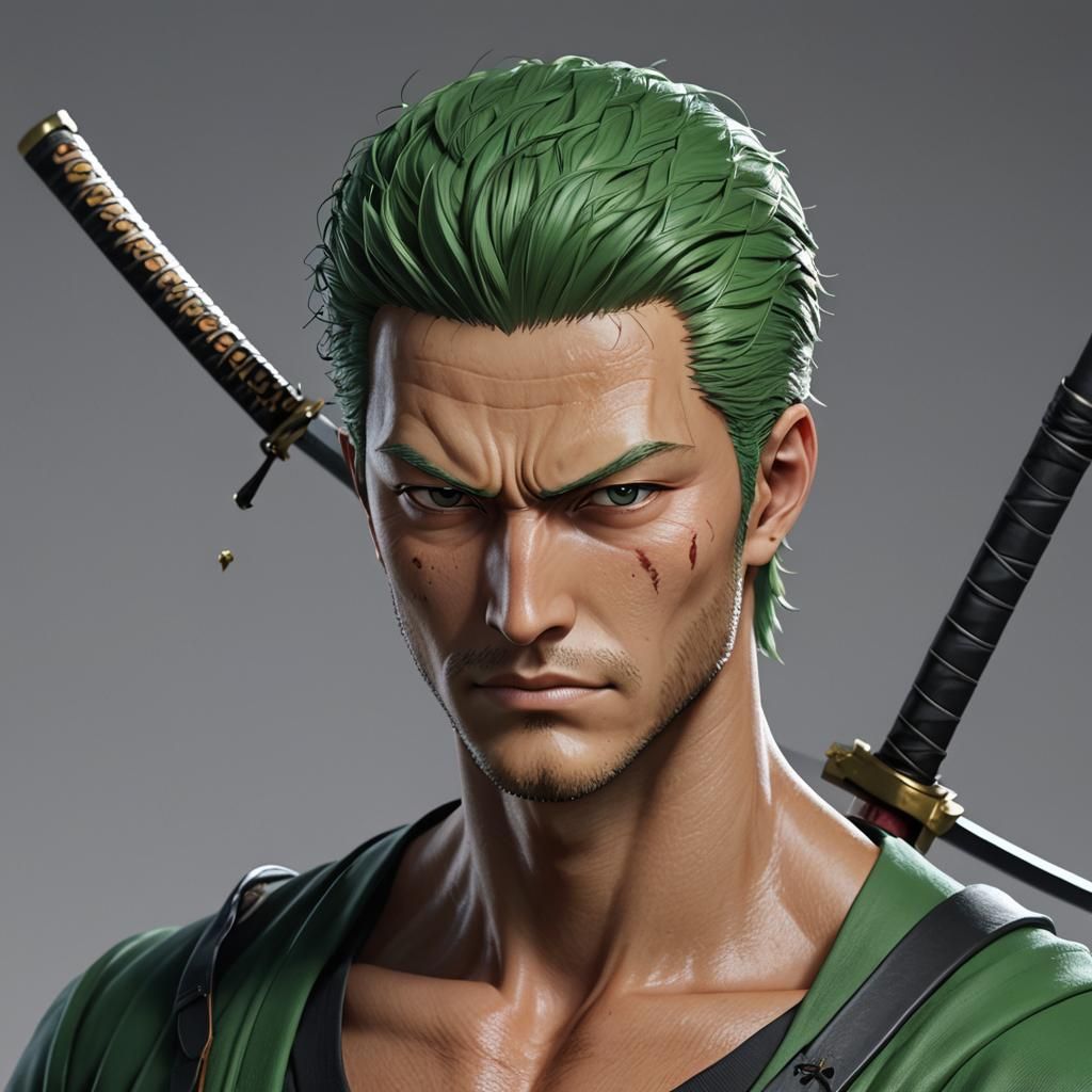 Roronoa Zoro in Detailed 3D Anime Art