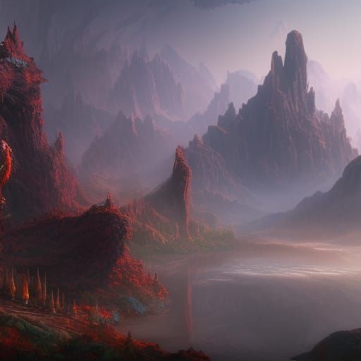 Fantastical Landscape Concept Art in Deep Color