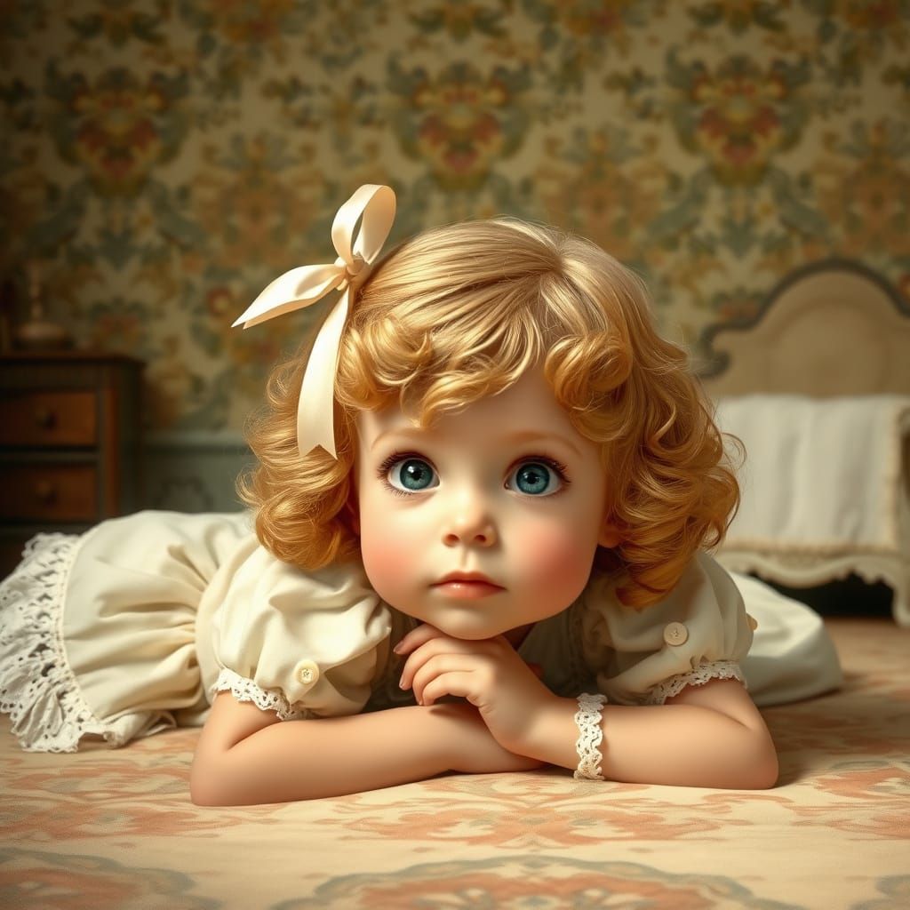 Victorian Nursery Scene: A Dreamy Illustration