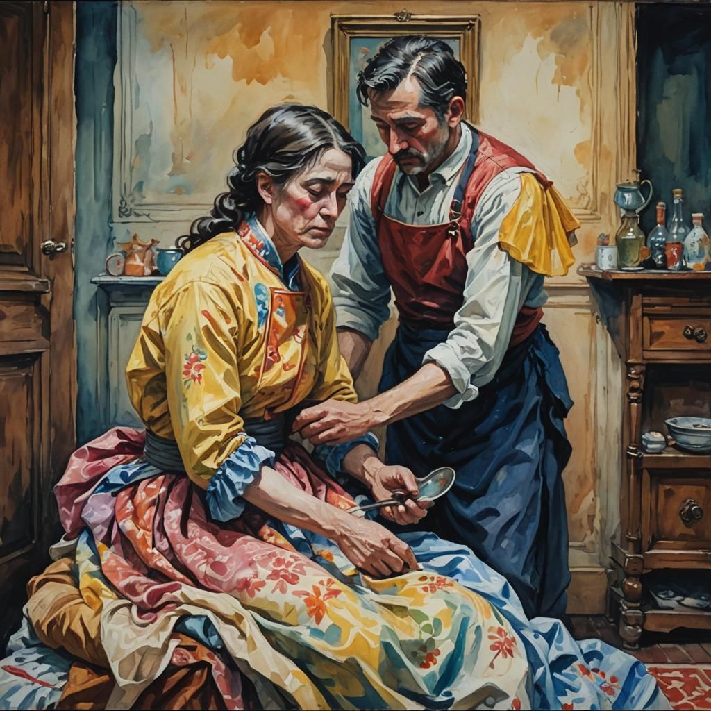 Loyal Servant in Gouache Impressionist Style