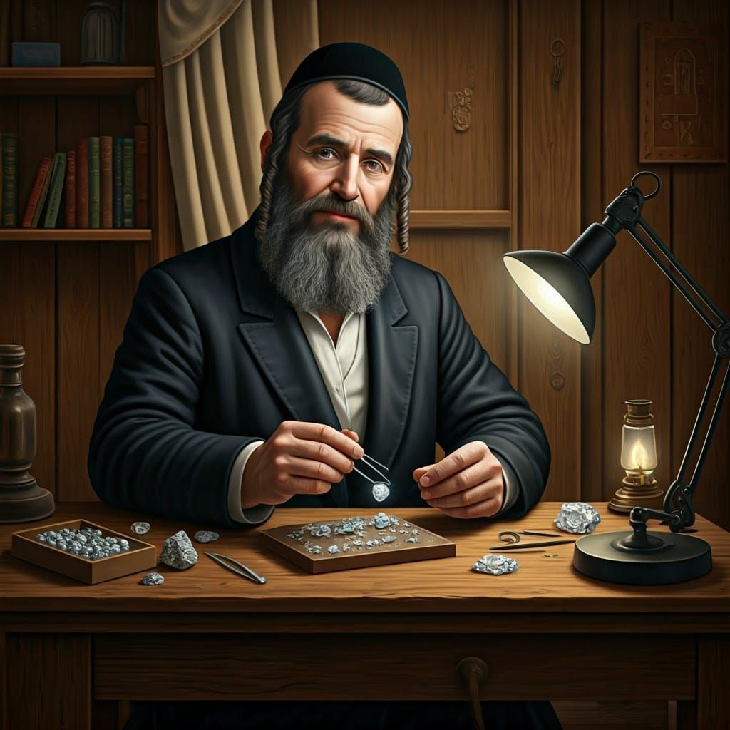 Traditional Jewish Diamond Cutter in Attire